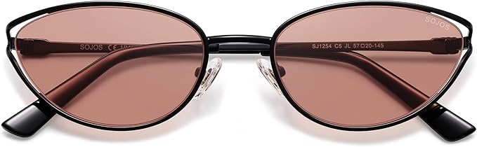SOJOS Trendy Oval Polarized Sunglasses for Women,Retro 90s Cat Eye Shades SJ1254