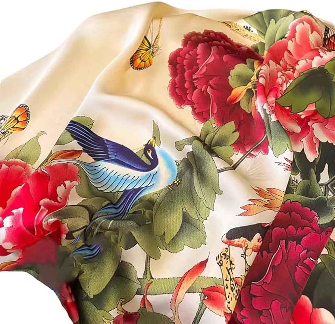 Pokeedioty Women’s Scarf Lightweight Elegant Floral Pattern Scarf Fashion Scarves Sheer Scarfs Shawls