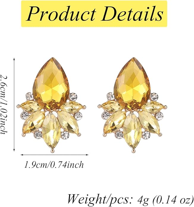 Vintage Rhinestone Earrings Fancy Crystal Cluster Drop Earrings Art Deco Earrings for Women