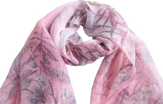 Pokeedioty Scarfs for Women Lightweight Scarves Elegant Floral Pattern Sheer Scarfs Shawls Wraps