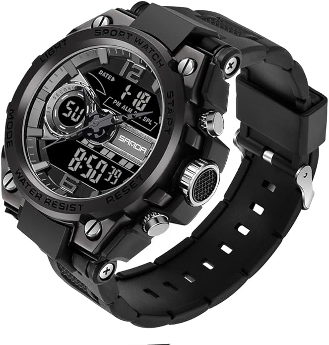 KXAITO Men's Watches Sports Outdoor Waterproof Military Watch Date Multi Function Tactics LED Alarm Stopwatch