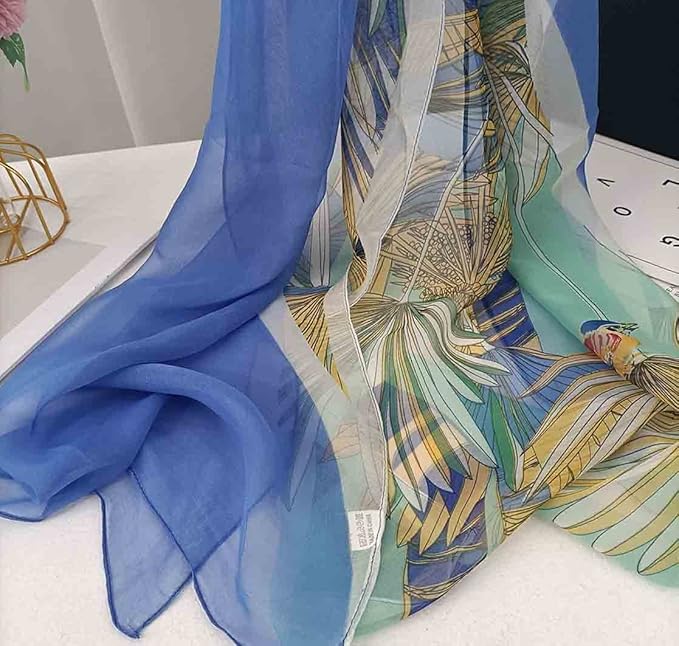 Pokeedioty Scarfs for Women Lightweight Scarves Elegant Floral Pattern Sheer Scarfs Shawls Wraps