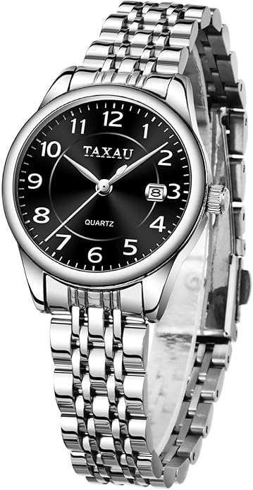 Gold Silver Two Tone Women Stainless Steel Watch Small Wrist ElegantDress Watch for Women Fashion Luxury Waterproof Day Date Analog Quartz Ladies Watches