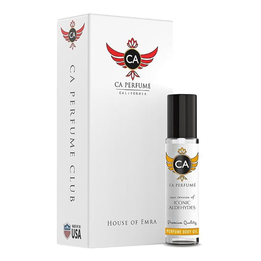 CA Perfume Impression of Iconic Aldehydes for Women Eau De Parfum Floral Aldehyde Scent Long Lasting Perfumes for Women Travel Size TSA Ready for Day and Night Wear 0.33 Fl Oz 10ml