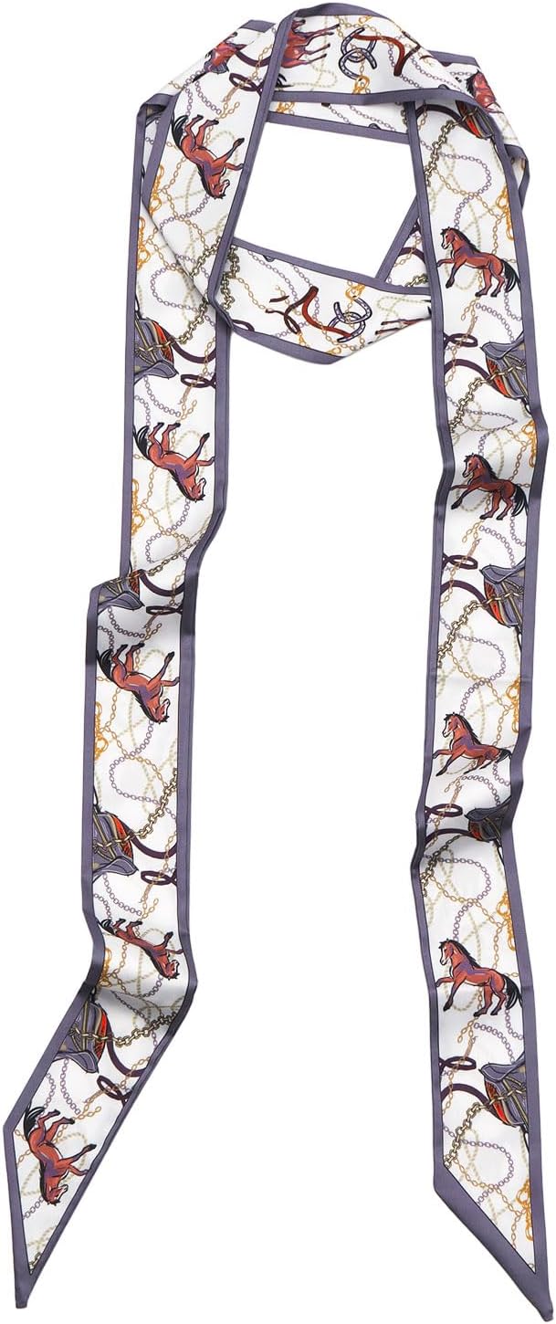 Solid Color Neck Scarf Purse Narrow Scarf Handbags Skinny Twill Hair Scarves Women Fashion Accessories Bag Charms
