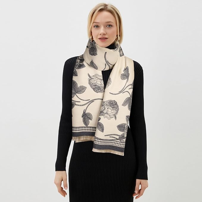EXTREE Scarfs for Women Pashmina Silky Shawl Wrap for Evening Dressing Blanket Open Front Poncho Cape
