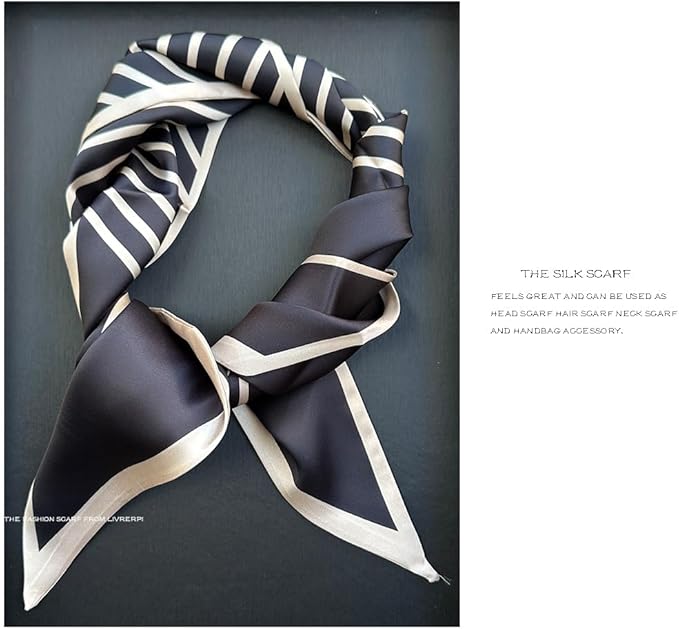 Livrerpi Silk Feeling Head Scarf Fashion Satin Hair Scarf Square Long Scarves for Women Gifts