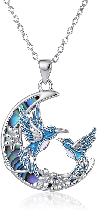 Hummingbird/Bat/Cat/Dolphin/Mermaid Necklace Sterling Silver Cute Animal Necklaces Jewelry Christmas Gifts for Women Mother Wife Friends Daughter