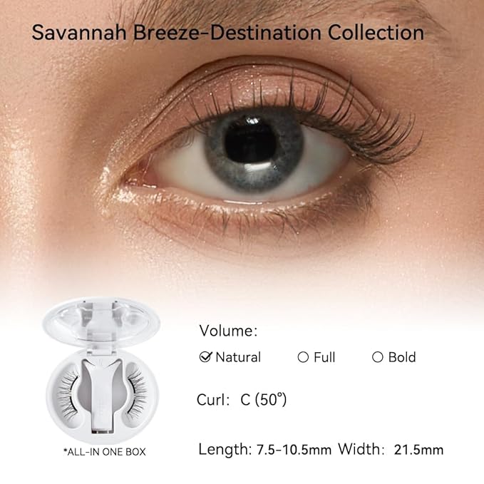 WOSADO Magnetic Eyelashes with Applicator Kit, [V26 Savannah Breez] Reusable Magnetic Lashes without Eyeliner, Glue-free False Lashes, Waterproof, Lightweight, Suit for Natural Makeup