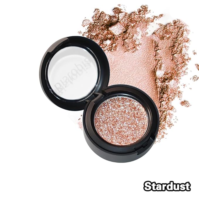 Bistopia Glitter Eyeshadow Collection, 14 Shades, Shimmer Pressed Powder, Metallic and Iridescent Colors (Stardust)