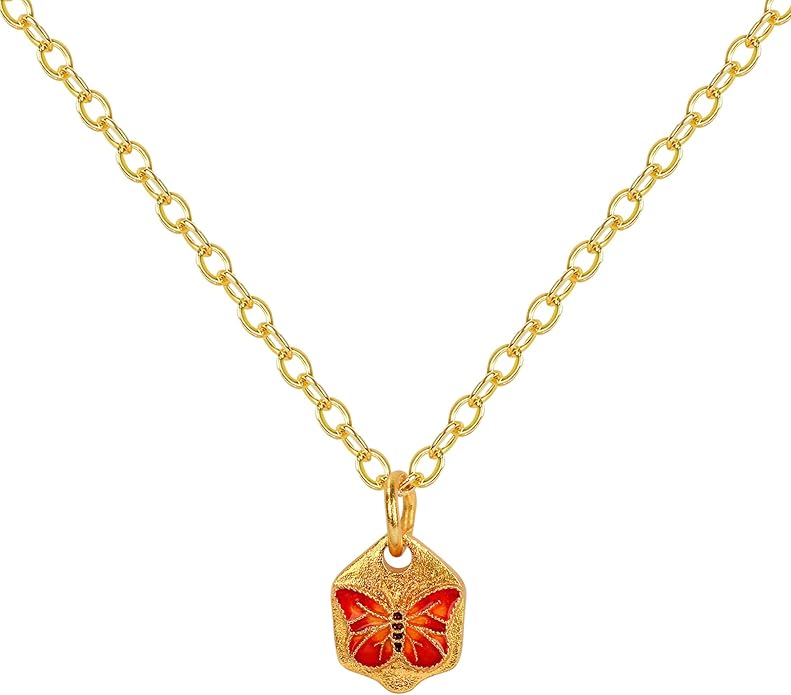 Dainty 18K Gold Plated Butterfly Necklaces Cute Gold Necklace for Women Simple Choker Jewelry for Women Trendy Jewelry Gifts