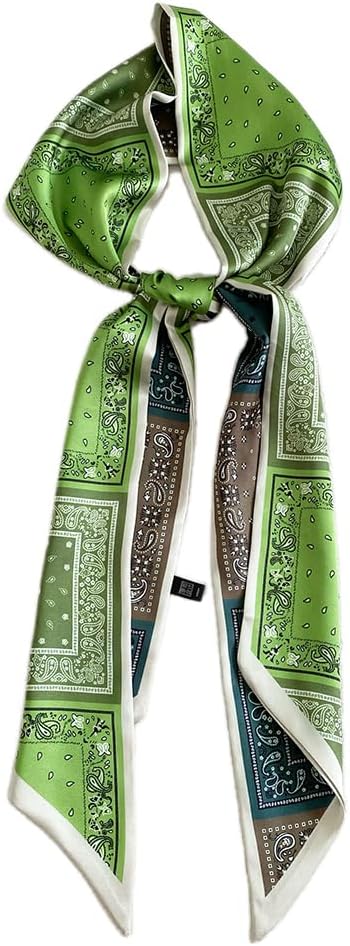 Livrerpi Silk Feeling Head Scarf Fashion Satin Hair Scarf Square Long Scarves for Women Gifts
