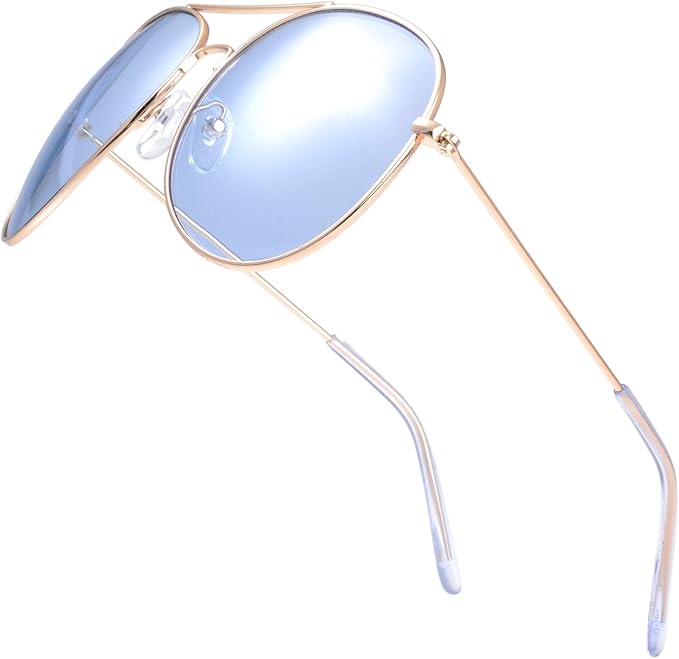 The Fresh Classic Aviator Frame Light Color Lens XL Oversized Sunglasses Gift Box