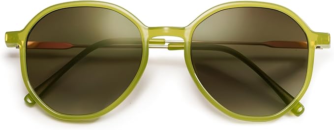 SOJOS Trendy Designer Hexagon Round Sunglasses for Women Fashion Big Shades Geometric Women Sunglasses SJ2181