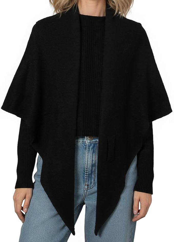 RIIQIICHY Shawl Wrap Women Pashmina Triangle Cape Knit Sweater Scarf for Fall Winter Fashion Accessory