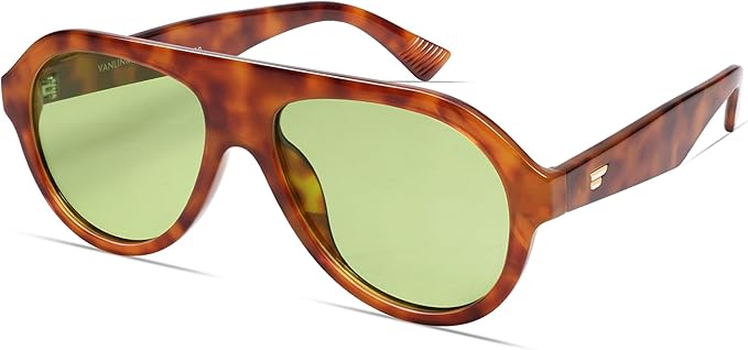 VANLINKER Retro Aviator Polarized Sunglasses for Men Women Trendy 70s Vintage Plastic Frame Sun Glasses VL9750