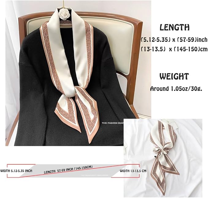 Livrerpi Silk Feeling Head Scarf Fashion Satin Hair Scarf Square Long Scarves for Women Gifts