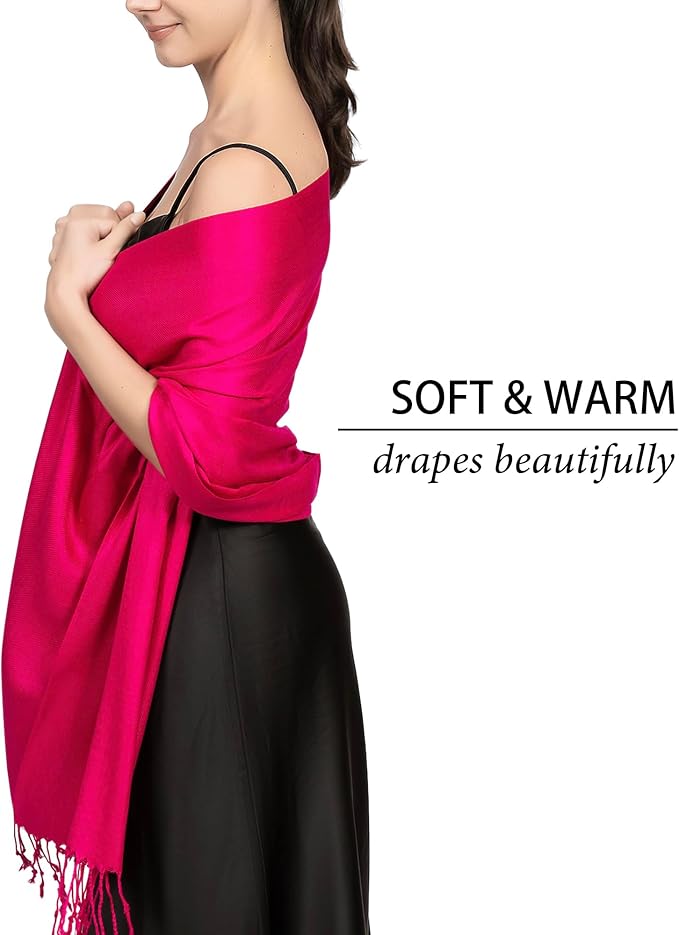 Achillea Soft Silky Pashmina Scarf for Women – Shawl Wrap for Evening Dresses, Bridesmaids, Weddings & Everyday Wear