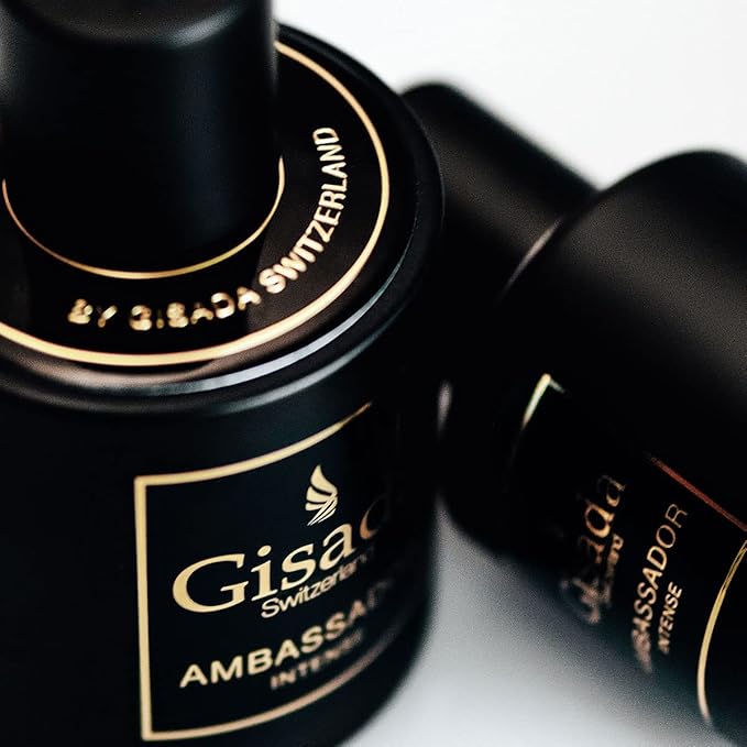 Gisada Ambassador Intense Cologne for Men - Perfume for Men with Strong, Masculine Scent & Classic Fragrance - Lasting Scent with Warm, Citrusy, Spicy, Oriental Notes - Made in Switzerland, 3.3 fl.oz.