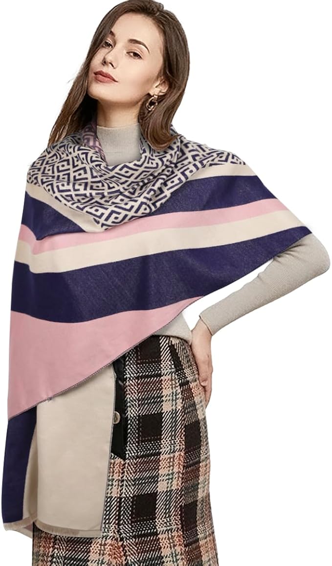 EXTREE Scarfs for Women Pashmina Silky Shawl Wrap for Evening Dressing Blanket Open Front Poncho Cape