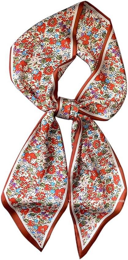 Livrerpi Silk Feeling Head Scarf Fashion Satin Hair Scarf Square Long Scarves for Women Gifts