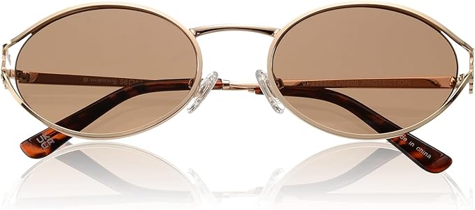 Retro Oval Sunglasses Womens Trendy 2026, Vintage Y2K Women's Shades Fashion 90s Sun Glasses UV Protection VF2252