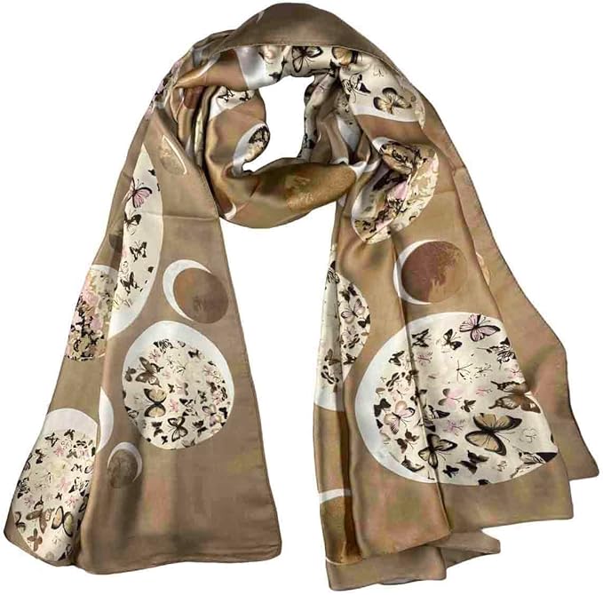 Pokeedioty Scarfs for Women Lightweight Head Scarf Fashion Scarves Elegant Floral Pattern Sunscreen Shawls and Wraps