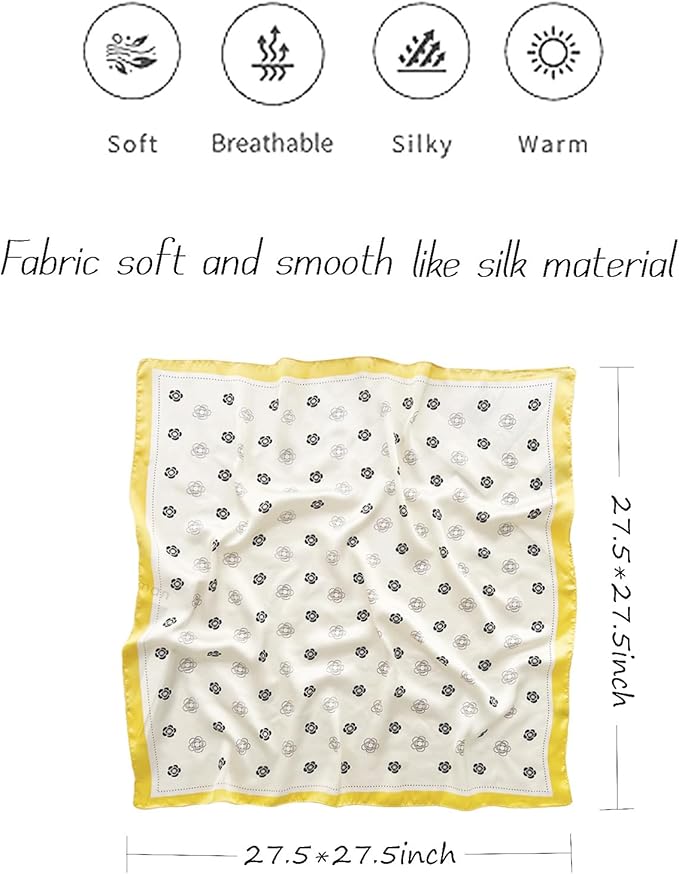 Satin Bandanas Head Scarf For Women Hair Scarves Accessories Lightweight Fashion Wrap Neck Silk Sleeping Headscarf