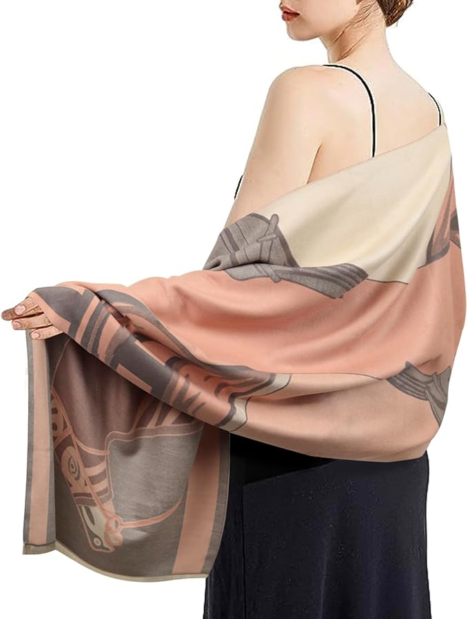 EXTREE Scarfs for Women Pashmina Silky Shawl Wrap for Evening Dressing Blanket Open Front Poncho Cape