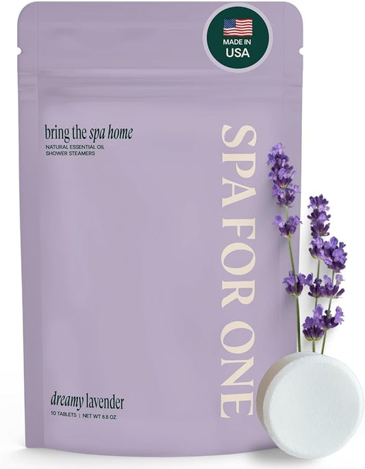 Shower Steamers Aromatherapy 10 Pack - Made in USA with Natural Essentials Oils for Galentines and Valentines Day, Birthday Gifts for Women and Men, Relaxation - Lavender