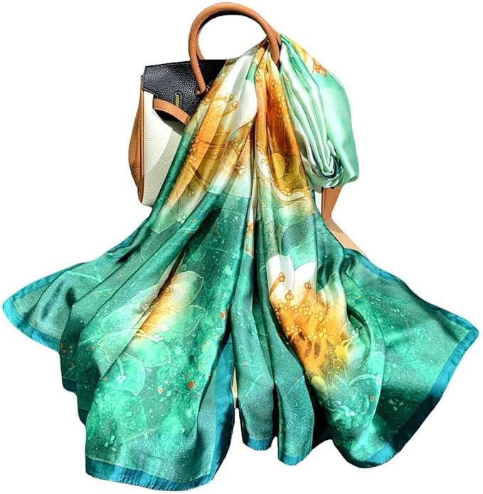 Pokeedioty Scarfs for Women Lightweight Head Scarf Fashion Scarves Elegant Floral Pattern Sunscreen Shawls and Wraps