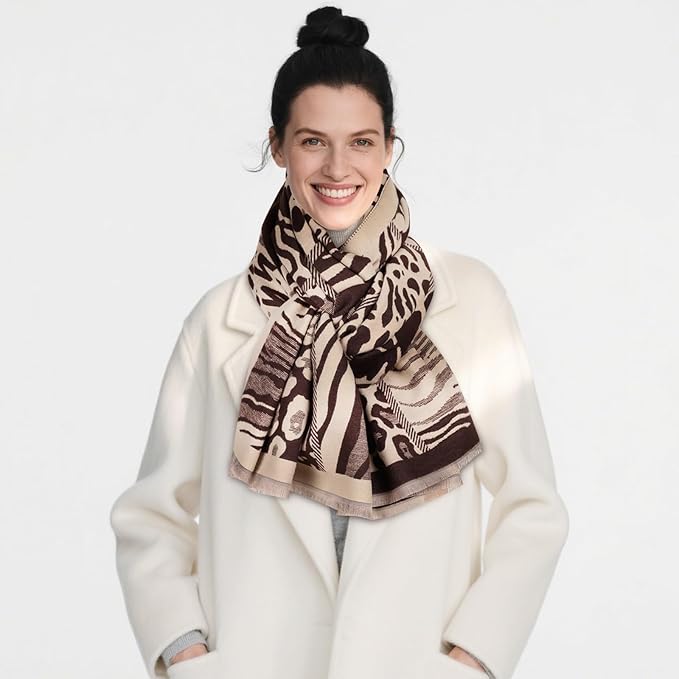 EXTREE Scarfs for Women Pashmina Silky Shawl Wrap for Evening Dressing Blanket Open Front Poncho Cape