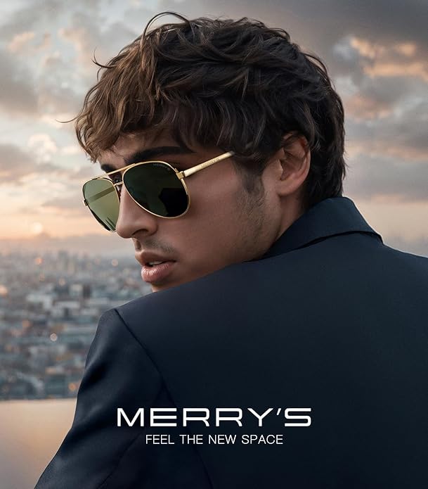 MERRY'S Aviator Sunglasses for Men Women - Polarized Driving Sun glasses Mirrored Lens UV 400 Protection 58 MM