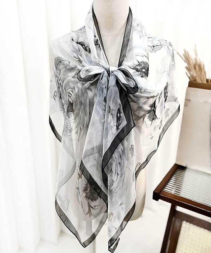 Xyueanlo Scarfs for Women Lightweight Fashion Floral Printed Scarves Neck Scarf Sunscreen Wraps Shawls