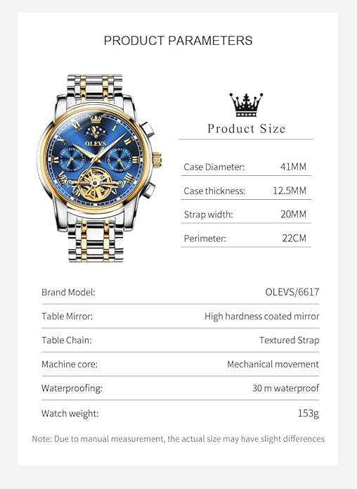 OLEVS Watches Men Waterproof Luxury Big Face Mens Watch Stainless Steel Quartz Analog Dress Watches for Men Luminous Multifunction Man Watch Relojes De Hombre