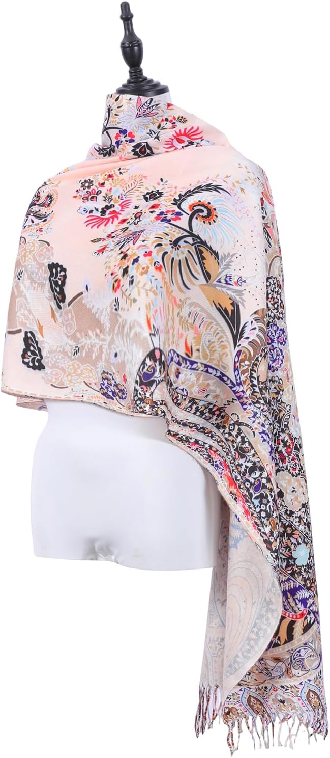 Scarf Shawl Wraps for Women Pashmina Soft Cashmere Scarf Printed Large Blanket Scarf Warm for Fall Winter