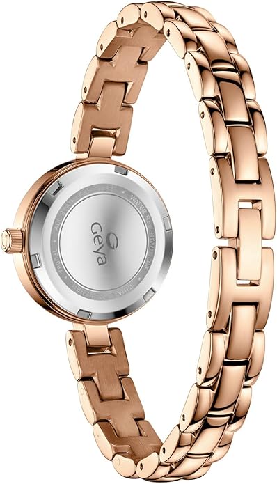 GeYa Silver Watch for Women Elegant Dressy Watch, Dainty Diamond Dial Stainless Steel Bracelet, Japanese Quartz Movement, 5ATM Water Resistant, Ideal for Petite Wrist, Gift Ready