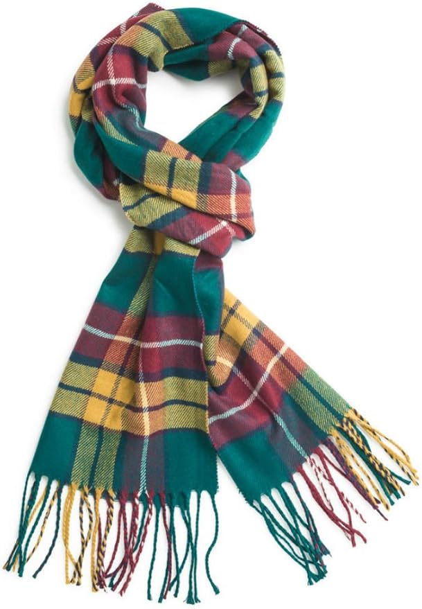 Plum Feathers Plaid Check and Solid Cashmere Feel Winter Scarf, Warm Scarfs, Cold Weather Accessories, Fringe Scarves