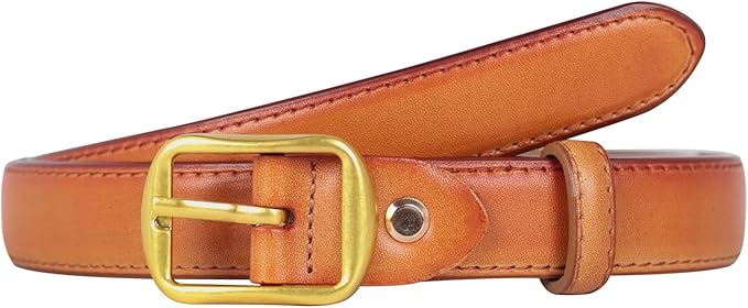Women's Fashion Classic Metal Buckle Leather Belt with Jeans Dress