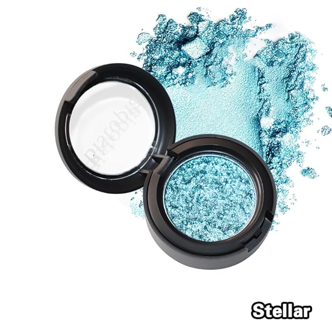 Bistopia Glitter Eyeshadow Collection, 14 Shades, Shimmer Pressed Powder, Metallic and Iridescent Colors (Stellar)