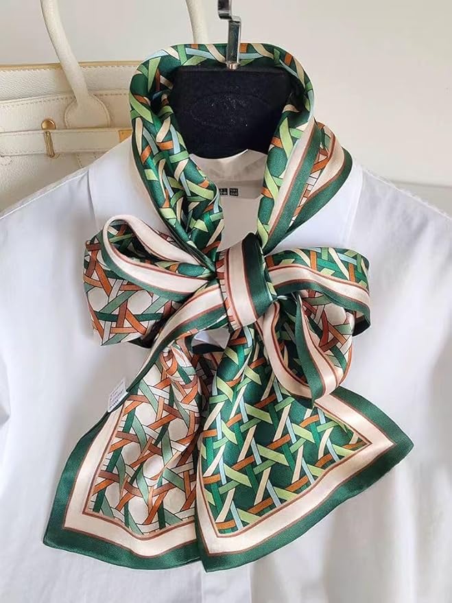 100% Mulberry Silk Ribbon Scarf for Hair Beach Head Wraps for Women Handbag accessories Necktie
