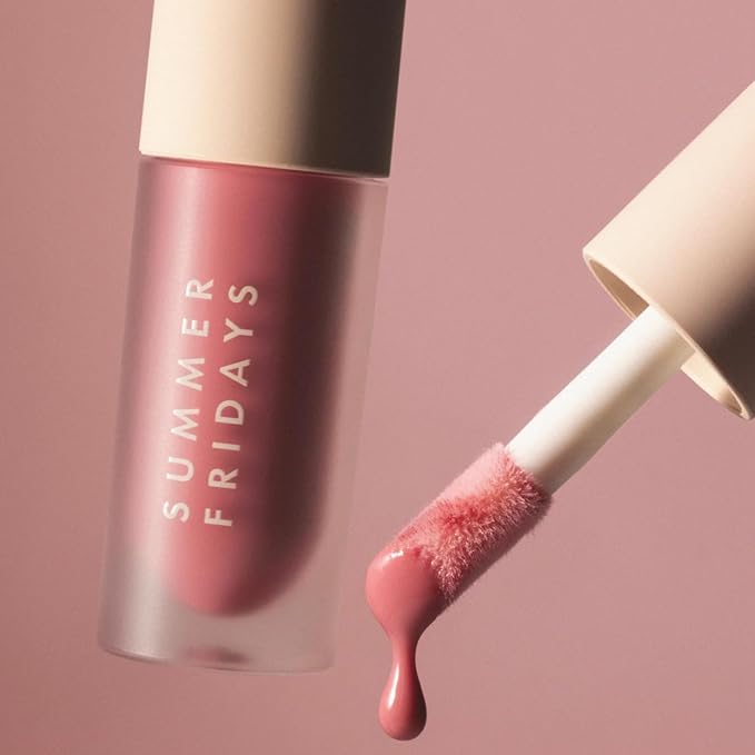 Summer Fridays Dream Lip Oil - Tinted Lip Oil with Moisturizing Sheer Coverage, High-Shine and Deep Hydration - Non-Sticky Formula for Long-Lasting Softness - Rose Bud (0.15 Oz)