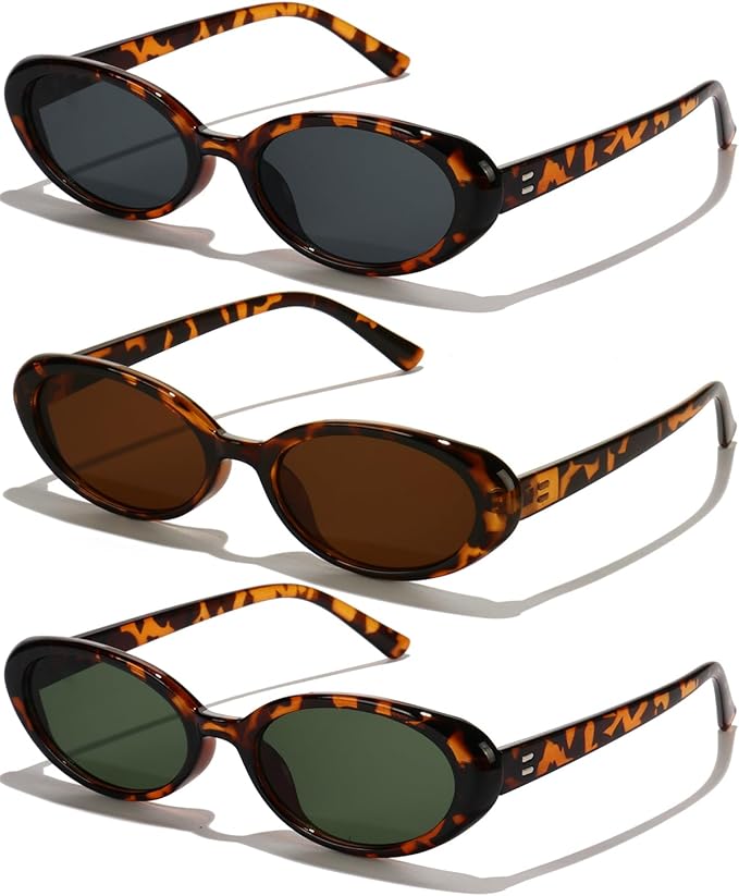 Oval Sunglasses for Women Men Fashion Small 90s Style Sun Glasses UV400