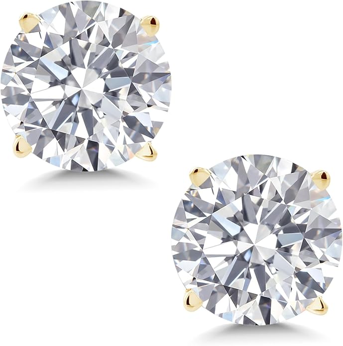Gem Stone King 0.20 to 6 Cttw 14K Gold Lab Grown Diamond Stud Earrings | Gold Earrings For Women Men | E-F Color | VS1-VS2 Clarity