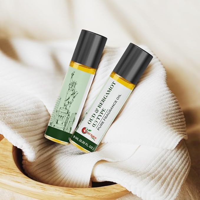 NY Spice Shop Oud & Bergamot U Type Musk Fragrance – Pack of 1 Bergamot Fragrance Oil & Soft Floral Scents – Musk Aroma Profile with Enduring Aroma Tone – Artisan Scent Oil for Scent Lovers