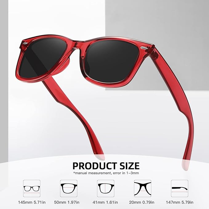 MEETSUN Polarized Sunglasses for Women Men Classic Retro Square Frame Driving Sun Glasses UV Protection