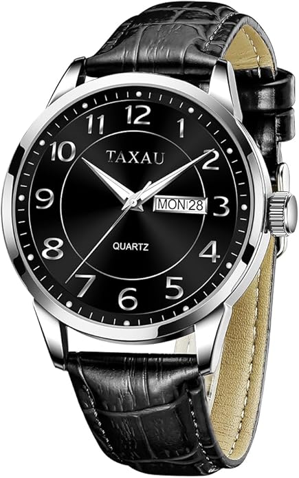 Watches for Men Luxury Analog Waterproof Classic Leather Large Face Simple Easy Read Quartz Minimalist Dress Day Date Quartz Mens Watches