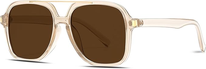 Retro Aviator Sunglasses for Women Men 2026 Square Top Bar Sun Glasses Sunnies 70s Lightweight Shades