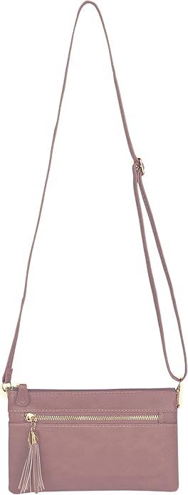 Solene Women's Lightweight Multi Compartment Wristlet Clutch Wallet Crossbody Bag