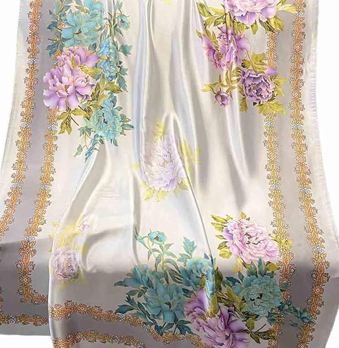 Pokeedioty Scarfs for Women Lightweight Head Scarf Fashion Scarves Elegant Floral Pattern Sunscreen Shawls and Wraps